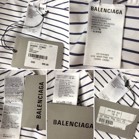 Balenciaga Shirt Blouse Button-Down Brand New with Tag 100% Authentic - Picture 14 of 15
